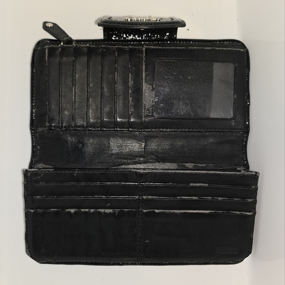 Signature Coach Wallet- 100% Authentic, black with silver, bifold - Picture 9 of 14